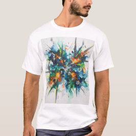 Abstrakt Konst Bomullströja med Färgsprak T Shirt