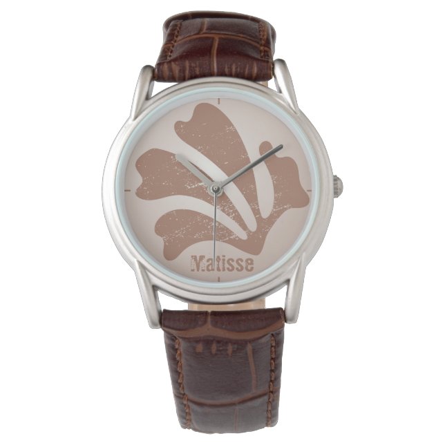 Abstrakt konst Brun Alger, Kelp Armbandsur (Framsida)