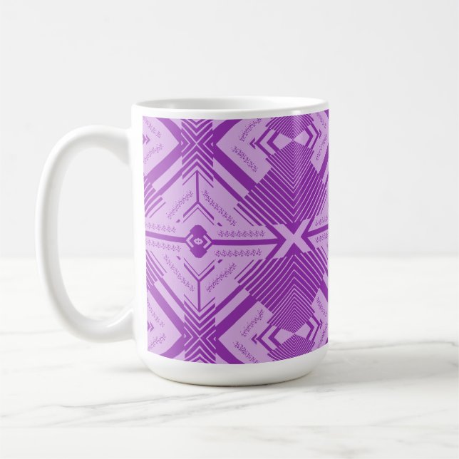 Abstrakt konst Chevron Geometriskt Sömlöst Mönster Kaffemugg (Vänster)