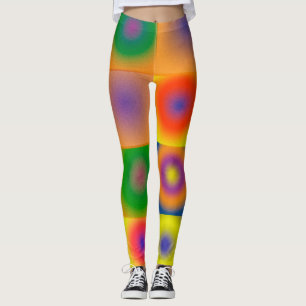 Abstrakt konst djärvt ljust gult rött blått leggings