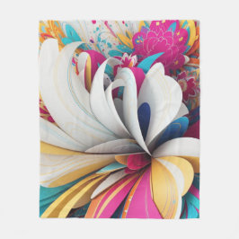 abstrakt konst färglös fleecefilt