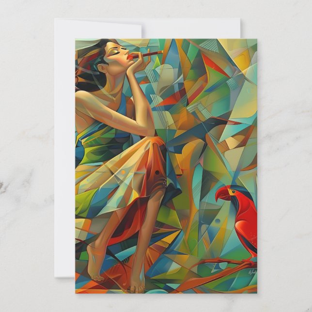 Abstrakt konst färglös julkort (Framsida)