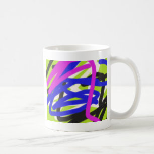 abstrakt konst färgrika 4834 kaffemugg