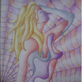 abstrakt konst flerfärgad rosa som ger dam-reflekt pussel