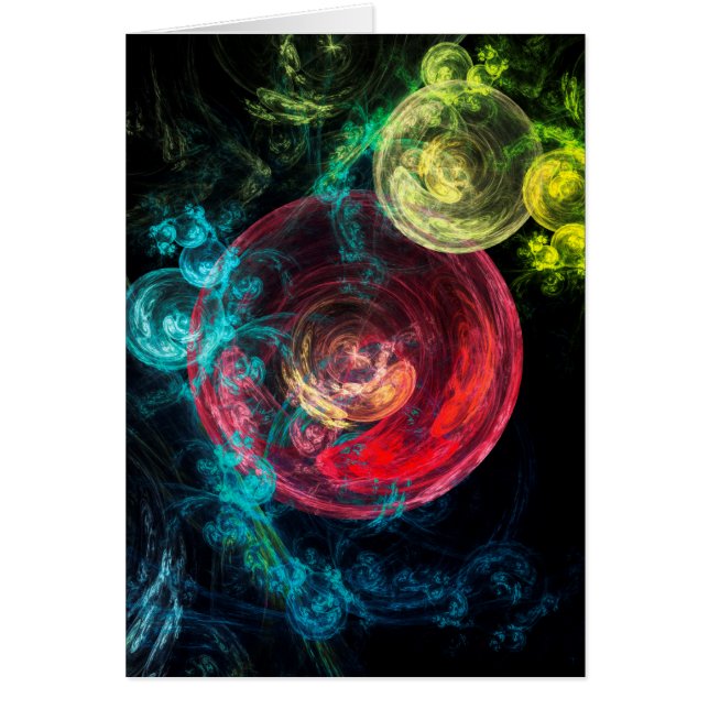 Abstrakt konst galaxcirklar hälsningskort (Framsidan)