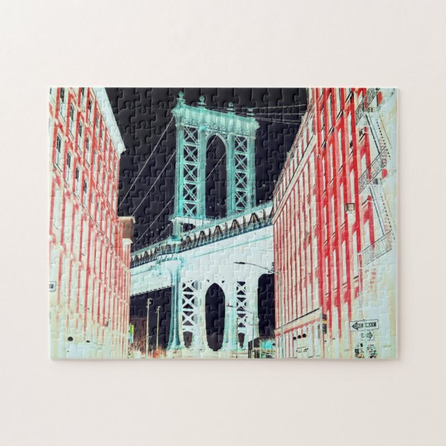 Abstrakt konst / George Washington Bridge New York Pussel (Horisontell)