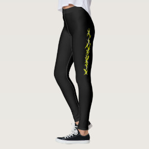 Abstrakt konst gul grå pastella färger Leggings