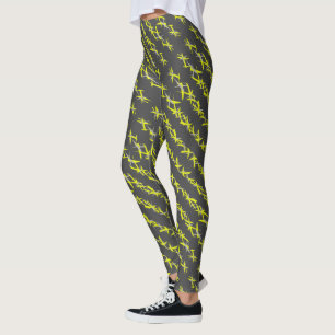Abstrakt konst gul grå pastella färger Leggings