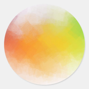 Abstrakt konst gul orange blå grön rosa röd runt klistermärke
