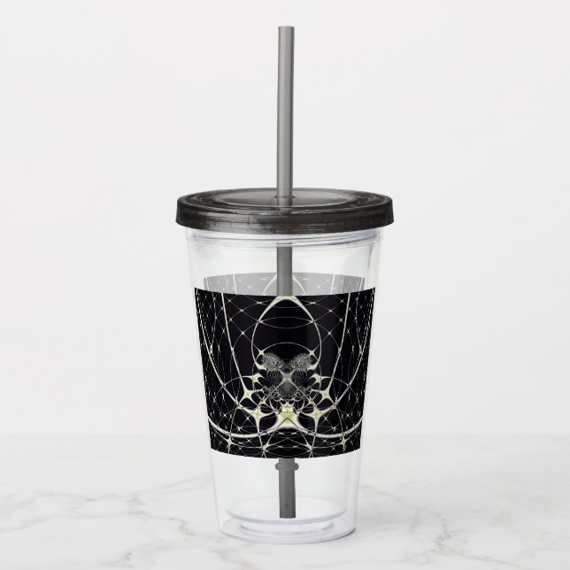 Abstrakt konst Gyllene Spindelnät Take Away Mugg (Framsida)