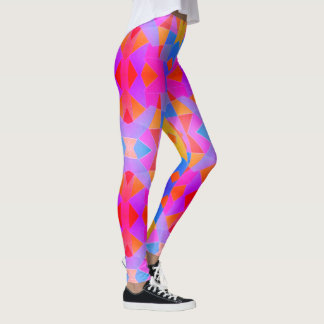 Abstrakt konst i flera färger leggings