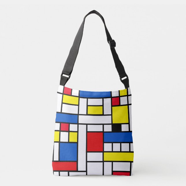 Abstrakt konst i Piet Mondrian-stil Axelväska (Framsida)
