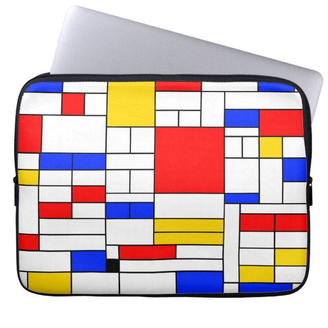Abstrakt konst i Piet Mondrian-stil Laptop Fodral (Framsidan)