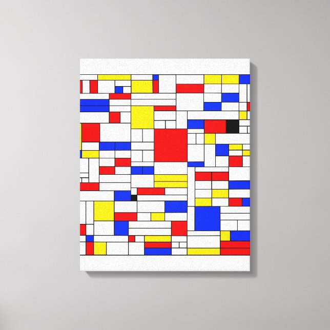 Abstrakt konst i Piet Mondrians stil Canvastryck (Framsida)