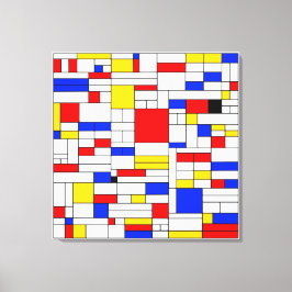 Abstrakt konst i Piet Mondrians stil Canvastryck