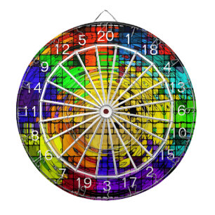Abstrakt konst i primärfärger Prickigt Dart Board Darttavla