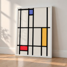 Abstrakt konst – Inspirerad av Mondrian (utan ram)
