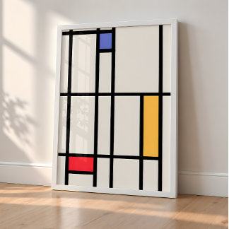 Abstrakt konst – Inspirerad av Mondrian (utan ram) Poster
