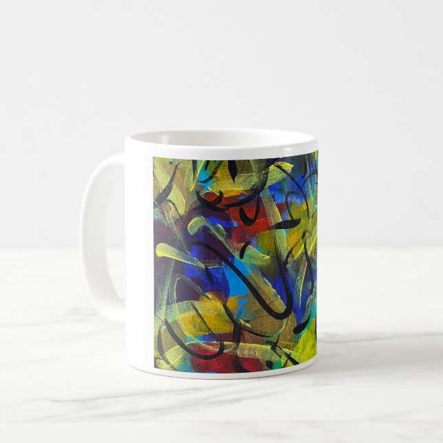 Abstrakt konst kaffemug kaffemugg (Framsida vänster)