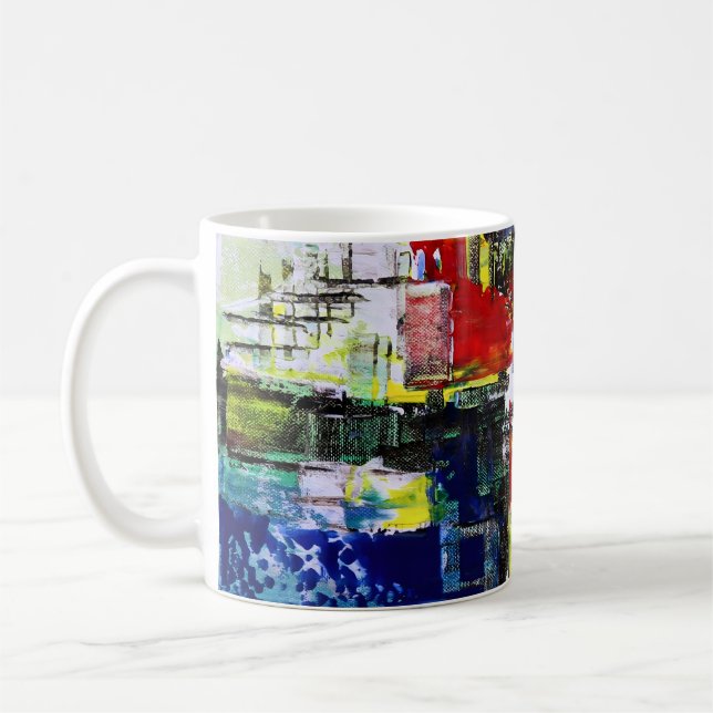 Abstrakt konst  kaffemugg (Vänster)