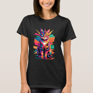 Abstrakt konst Kalifornien fläckig katt T Shirt