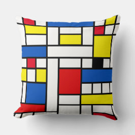 Abstrakt konst kastkudde i Piet Mondrian-stil Kudde
