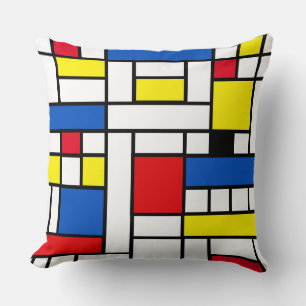 Abstrakt konst kastkudde i Piet Mondrian-stil Kudde