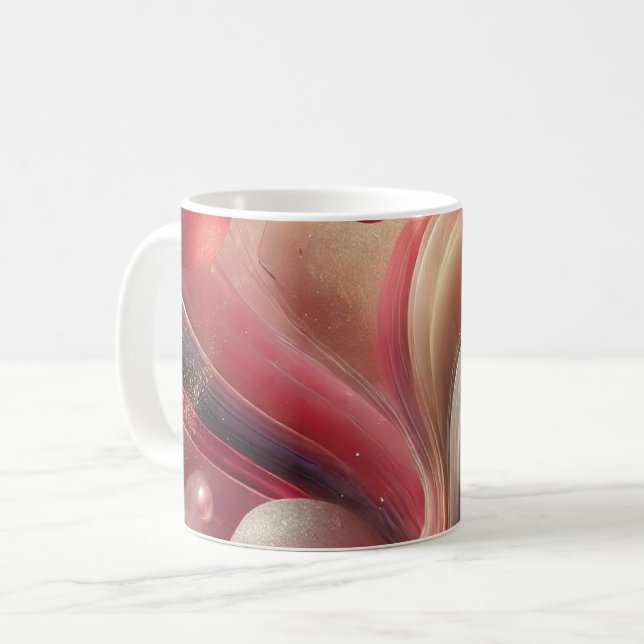 Abstrakt konst keramikkopp kaffemugg (Framsida vänster)