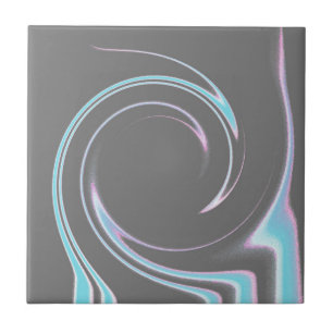 Abstrakt konst kolgrå blå vit minimalism kakelplatta