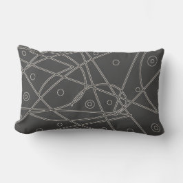 Abstrakt konst Kolvit Linje Cirkel Minimalism Lumbarkudde