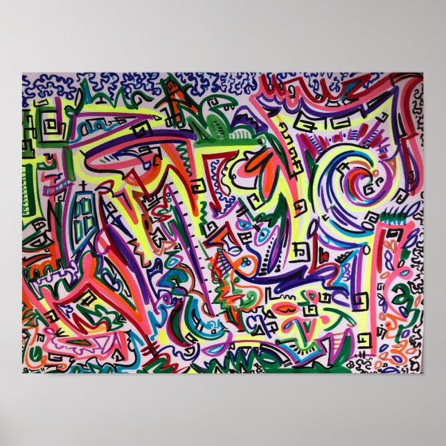 Abstrakt Konst Labyrint Poster (Framsidan)