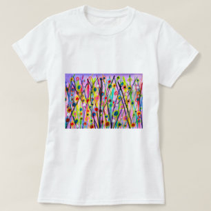 abstrakt konst landskap färgrik akvarell t shirt