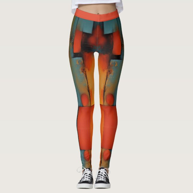 Abstrakt konst leggings (Framsida)