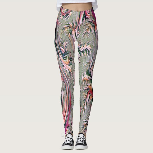 abstrakt konst leggings (Framsida)