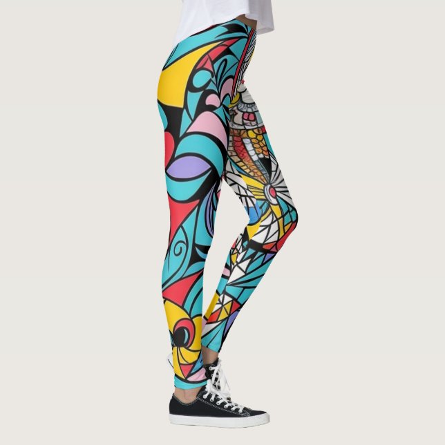 abstrakt konst leggings (Höger)
