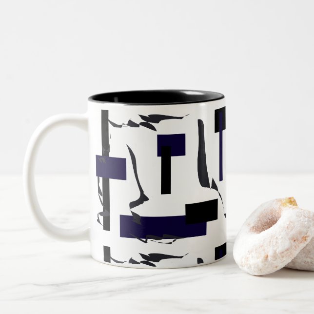 Abstrakt konst målning unik kaffekopp tekopp (Med munk)