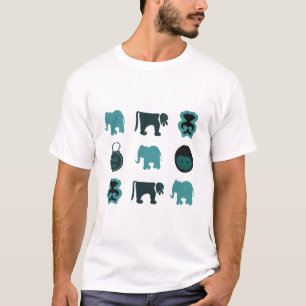 Abstrakt konst med afrikanska djur och symboler t shirt