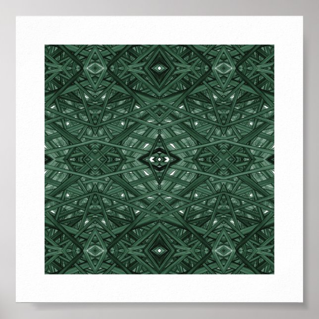 Abstrakt konst med bläck i grönt från Maze Poster (Framsidan)