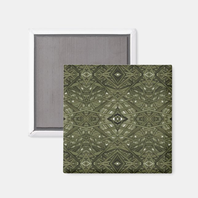 Abstrakt konst med bläck och gul färg magnet (Front/Back)