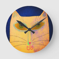 Abstrakt konst med gul katt