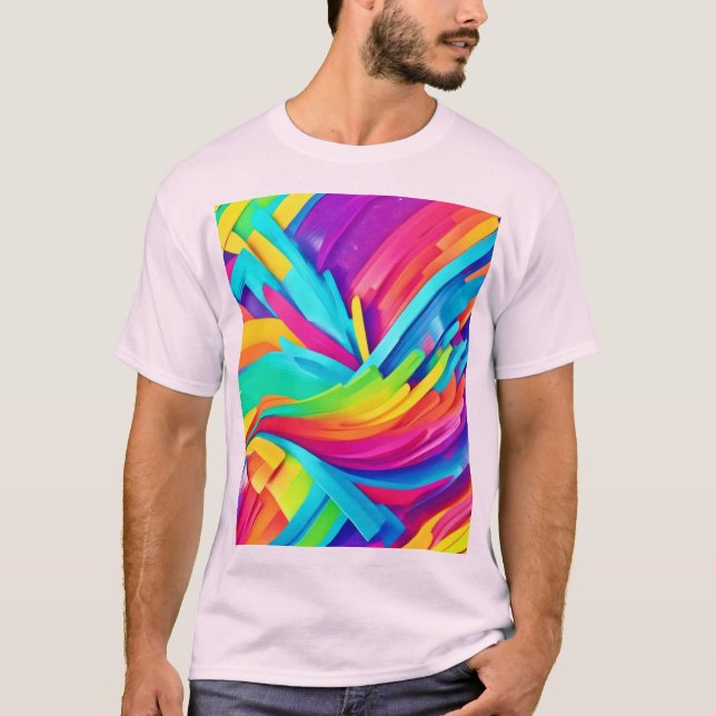 Abstrakt konst med livfulla former t shirt (Framsida)