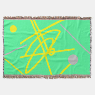 Abstrakt konst minimalism grå gul prick filt