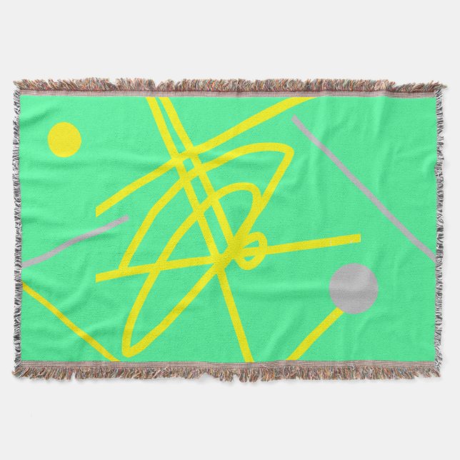Abstrakt konst minimalism grå gul prick filt (Framsidan)