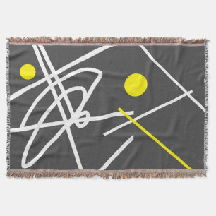 Abstrakt konst minimalism gul prick grå filt