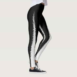 Abstrakt konst minimalism svart vita linjer leggings