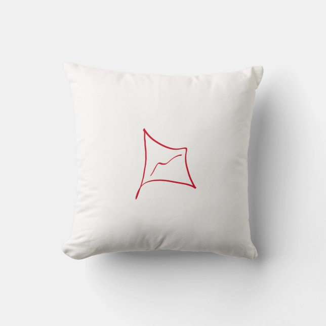Abstrakt konst minimalistisk röd flagga linje kudd kudde (Framsida)