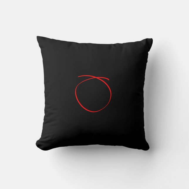 Abstrakt konst Minimalistisk Röd Svart Kudd Kudde (Framsida)