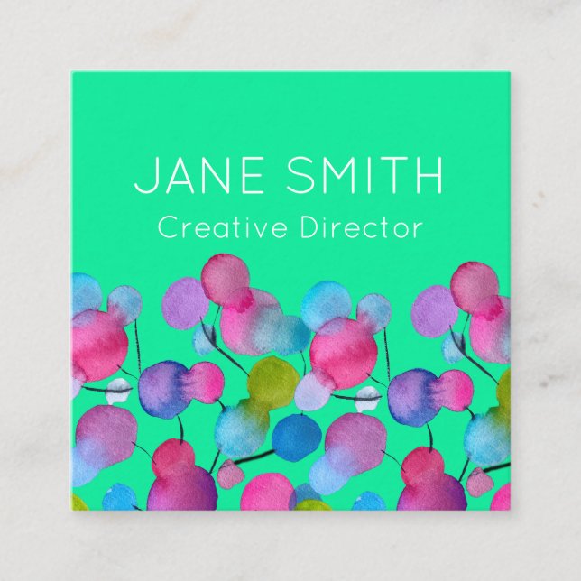 Abstrakt konst modern färglös kreativ fyrkantigt visitkort (Framsida)