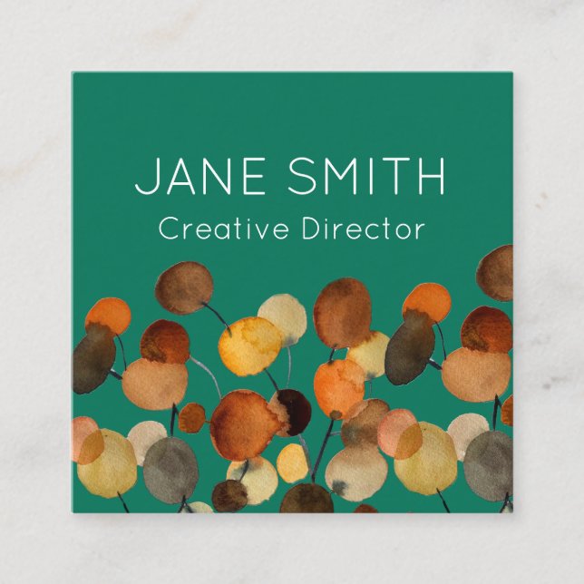 Abstrakt konst modern kreativ fyrkantigt visitkort (Framsida)