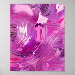 Abstrakt konst Modern lila Rosa Vit Poster